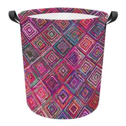 Laundry Bags Pink Oriental Traditional Moroccan Pattern Artwork Dirty Basket Folding Clothing Storage Bucket Home Waterproof Organize