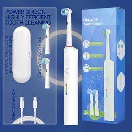 Electric Toothbrush Rotary Round Head Adult Soft Bristle Induction Automatic Mens And Womens Couples Set Compatible With Orab 240515