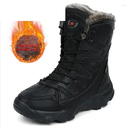 Walking Shoes Winter Waterproof Men Boots Plush Super Warm Snow Sneakers Ankle Outdoor Desert Combat Army Botas Hombre