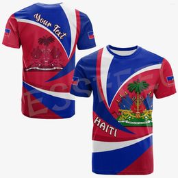 Men's T Shirts Fashion Custom Name Country Flag Caribbean Sea Haiti Retro Tattoo 3DPrint Summer Streetwear Short Sleeves Casual T-Shirts X2