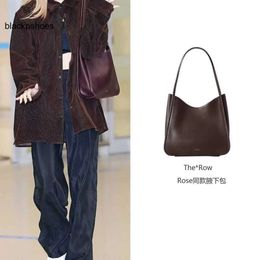 The Row TR Tote New Symmetric ROSE Park Underarm Bag Bag Genuine Leather Shoulder Commuter Bag