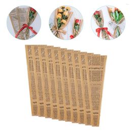 Gift Wrap 50 Pcs Flower Packaging Bag Single Rose Sleeve Supply Bags Flowers Roses Bouquet Kraft Paper For Bouquets