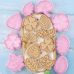 Baking Moulds 8pcs Set Cookie Molds Four Leaf Clover Three Shape Cutter Fondant Cake Press Mold