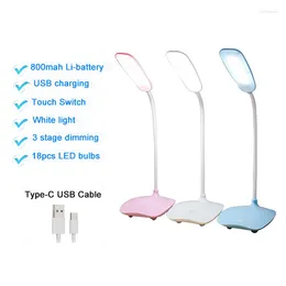 Table Lamps LED Desk LampsTable Lamp Folding Eye Protection Reading Light Dimmable Touch Switch Type-c Rechargable Battery