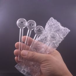 200pcs Bubbler Thick Pyrex Glass Oil Burner Pipes High Quality Glass Smoking Pipes 4 Inch Length Glass Tube Smoking Spoon Pipes for Dab Rig Bong Adapter