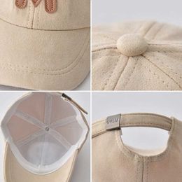 Caps Hats Cute M Letter Baby Baseball Hats Korean Solid Color Toddler Peaked Caps Spring Summer Kids Boys Girls Sun Hat Y240517