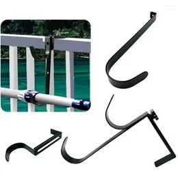 Hooks Waterproof Storage Hook Strong Load-bearing Pool Pole Hanger Simple Installation Iron Black Heavy Duty Fence Home Supplies