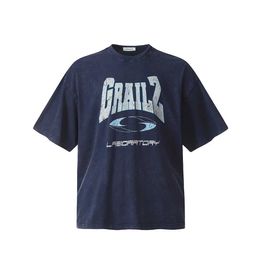 Men's T-Shirts Arrival Men Grailz Washed Old T Shirts T-Shirt Hip Hop Skateboard Strt T-Shirts T Shirt Top kenye Loose Size #783 T240515