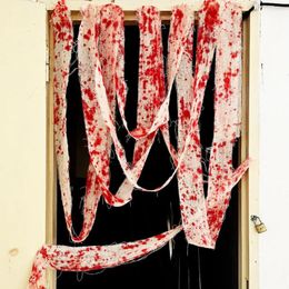 Party Decoration Layout Props Halloween Spooky Decor Gauze Artificial Blood Bandage Cloth Haunted House For