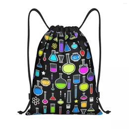 Shopping Bags Beakers Laboratory Technology Drawstring Backpack Women Men Sport Gym Sackpack Portable Science Chemistry Bag Sack
