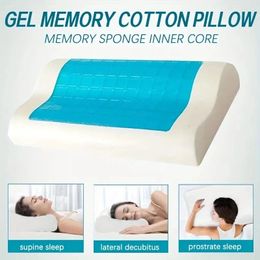 Gel pillow Orthopaedic memory foam pillow 60x35cm soft summer cold slow rebound sleep pillow with pillow case health care 240514