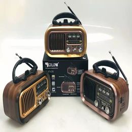 Hot selling charging, portable, multifunctional, full band retro card insertion radio, speaker, Bluetooth speaker