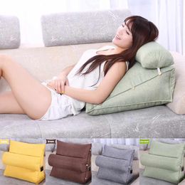 Pillow Triangle Sofa Back Bed Backrest Office Chair Support Waist Lounger TV Reading Lumbar Adjustable