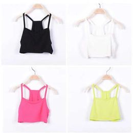 Vest Candy Color Kids underwear model cotton top suitable for girls teenagers and girls Camisole Kids Singles childrens underwear baby clothingL2405