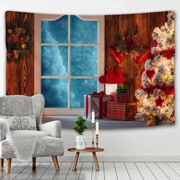Tapestries Tapestry Home Decoration Shawl Christmas Snow Wall Night Rural Scenery Atmosphere Scene Hanging Cloth