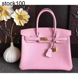 Tote Handbags Leather Platinum Designer Bag 25 30 35 40 Bags Togo Semi Handmade All Handmade Lacquered Women's Handbag Women's Original Logo