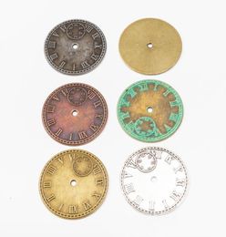 10pcs 4343MM Antique silver Colour round gear clock charms bronze gold vintage pendant for necklace bracelet earring diy Jewellery m3141277