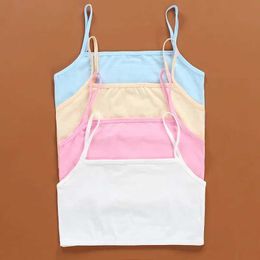 Vest Childrens underwear cotton girls vest candy colored underwear girls single piece baby vest bra top 8-14 years oldL240502