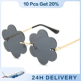Sunglasses Frameless Durable Comfortable Nose Support Clothing Accessories Petal Glasses Flower