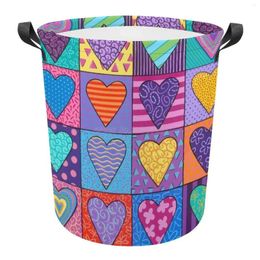 Laundry Bags I Heart You Basket Baby Toy Storage Cute Cartoon Bin Bag For Kids Toys Dirty Clothes Bucket Hearts Valentines Lo
