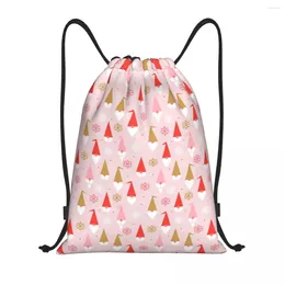 Shopping Bags Scandinavian Santa Gnome Pattern Drawstring Bag Women Men Portable Sports Gym Sackpack Backpacks