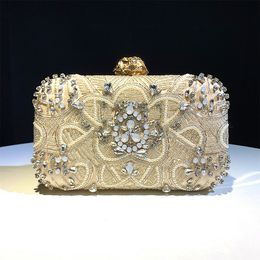 Hengmei New Factory Direct-selling Hand-held Evening Bag Handmade Bead Embroidered Exquisite Dress Bride Clutch Bag One Piece Drop Shipping