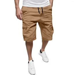 Men's Shorts Male Summer Solid Colour Casual All Fashionable Woven Cargo Pants With Pockets Guys