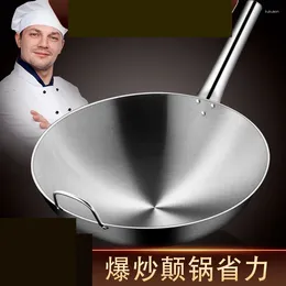 Pans 43cm Cooking Pot Non Stick Wok Pan Gas Stove Special Stainless Steel Frying Pots And Set Commercial Carbon