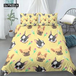 Bedding Sets Cartoon Dog Duvet Cover Cute Pug For Family Home Decor Pet Theme Children Kid Women Gifts Bedroom Comfort Set