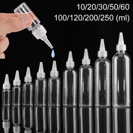 Storage Bottles 5pcs Empty Dropper Bottle PE Plastic Glue With Screw-On Lids Squeezable Liquid Ink Refillable Squeeze 10-250ml