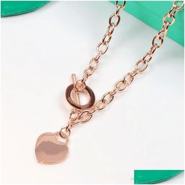 Pendant Necklaces Womens Luxury Designer Necklace Sier Stainless Chain Double Heart Love Women Fashion Jewerly Drop Delivery Jewellery P Dhayq