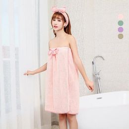 Towel Coral Fleece Bathrobe Woman Shower Female Soft Bath For Adults Home Textiles And Sauna Towels Bathroom Quick Drying