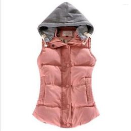 Women's Vests Woman Spring Removable Hooded Thick Down Jackets Female Fall Warm Parkas Women Lady Overcoat