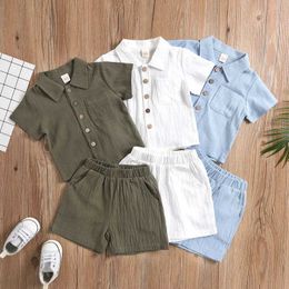 Clothing Sets 6M-4Y Infant Toddler Kid Boys Pajama Sets Summer Outfits Short Sleeve Tops Shorts