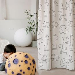 Curtain 2024 Children's Room Cartoon Nordic Girls And Boys Chenille Jacquard Curtains Living Bedroom Window