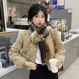 Women's Trench Coats Korean Style Lightweight Parkas Jacket Autumn Spring Fashion Khaki High Waist Ladies Elegant Quilted Short Cotton