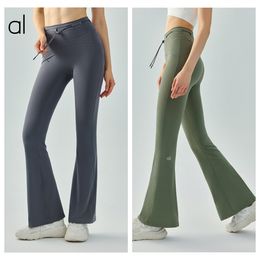 AL-273 High-Waist Bell Botton Pants Summer Slim Yoga Pants for Women's Tummy-Lifting, Hip-Lifting And Slim Exercise Pants