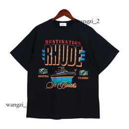 Rhude Mens T Shirt Designer T Shirt Rhude T Shirt Europe America Rhude Shirt Designer Brand Clothing Round Neck High Quality Short Sleeve US Size S-Xxl 613 377