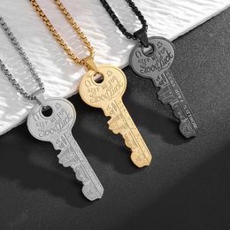Pendant Necklaces Fashion Creative Stainless Steel Lucky Key Necklace Men And Women Personalized Party Art Banquet Accessories
