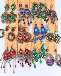 Colourful Vintage earrings For Women Bohemian mixed order Fashion Jewellery 12pairs lot4462309