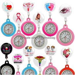 Pocket Watches Cartoon Medicine Medical S Health Care Nurse Doctor Badge Reel Retractable Clip Brooches Hang Clock Drop Delivery Ot9Kq