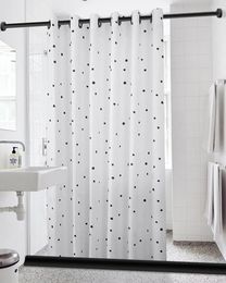 Shower Curtains Not In/Wave Point Roman Hole Curtain 99.9% Waterproof Bathroom Thicken Mildewproof Fabric Home Customization