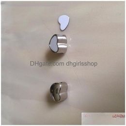 Charms Sublimation Blank Heart Po Bead Metal Big Hole 5Mm European Transfer Printing Custom Consumables Valentine Day Gift Drop Delive Dhiky