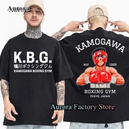 Men's T-Shirts Anime Hajime No Ippo Kamogawa Boxing Gym T-Shirt Men Summer Cotton Tops Ts Casual Short Slve Clothing Fashion Strtwear T240515