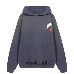 Rhude High end designer Hoodies for mens High Street Trendy Sunset Print men and womens hooded hoodies and hoodies With 1:1 original labels
