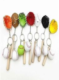Titanium Sport Accessories 2022 Mini Baseball Softball Keychain Keyring Wooden Bat Ball Glove Key Holder Chains Bag Purse Charm Pe8965971