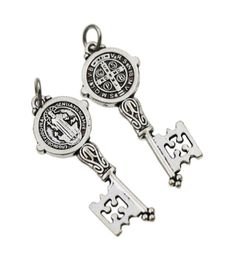 Catholicism Benedict Medal Cristo Redentor Key Spacer Charm Beads Pendants T1686 16.5x41mm Jewelry Findings Components1273529