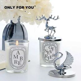 Candles BAIES Scented Candle and Deer Horn Swan Lid Fragrance European Style Romantic Candles Lamp Wedding Gifts Christmas Gifts B240514