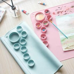 Table Mats Silicone Painting Mat Pigment Palette Non-Stick Craft For Ink Blending Watercoloring Stamping Crafting Tool