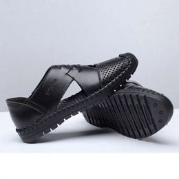 Hollow Men breathables Antiskid Summer Hole Sandals Breathable Split Sandal Leather Trend Ankle Wrap Mens Casual Loafer Shoe Wholesale Shoes a9G3# 642 s e205